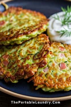 Ham and Zucchini Fritters