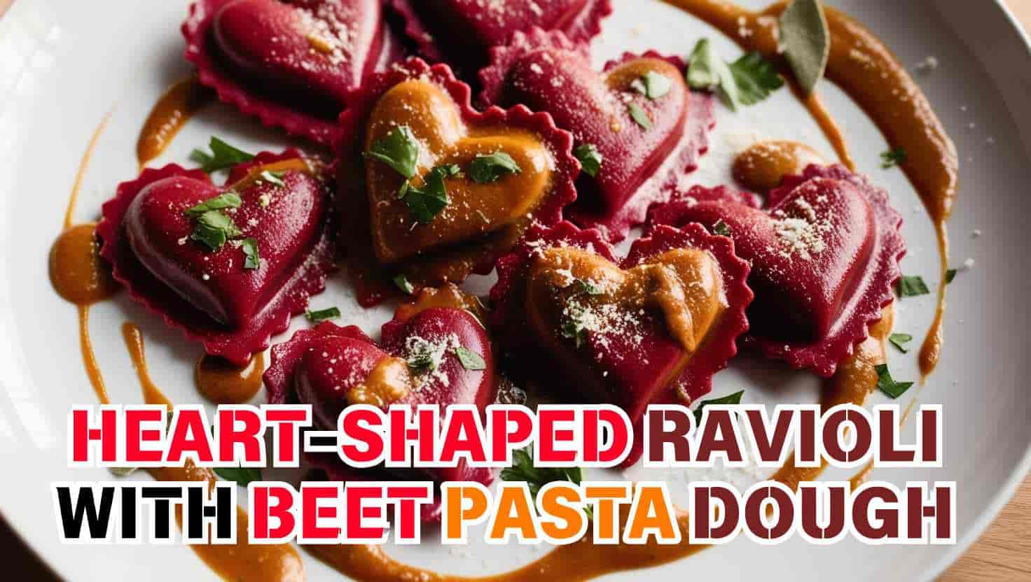 Heart-Shaped Ravioli with Beet Pasta Dough