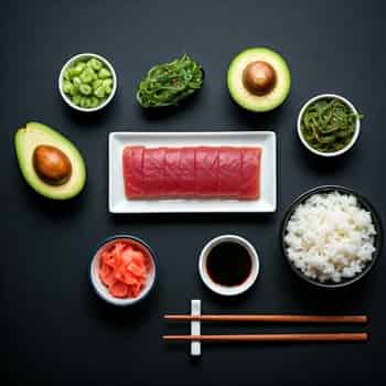 Ingredients Needed To Make Dinner Focused Sushi Burrito Bowls