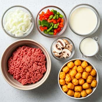 Ingredients Needed To Make This Philly Cheesesteak Tater Tot Skillet Recipe