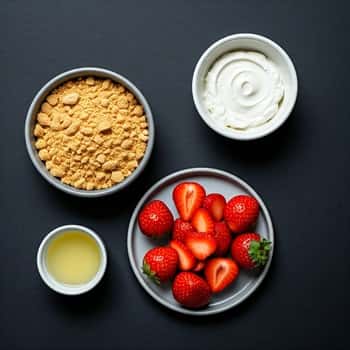 Ingredients Needed for No-Bake Strawberry Cheesecake Cups Valentines Dessert Recipe