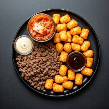 Ingredients needed to make Kroean BBQ tater tot recipes