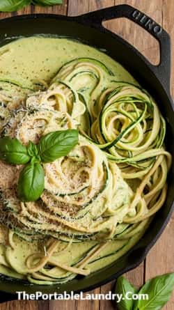 Instructions To Make Avocado Alfredo with Zucchini Noodles