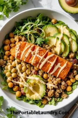 Salmon and Chickpea Buddha Bowl