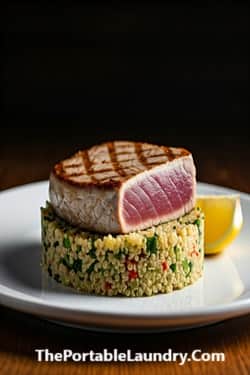 Seared Tuna with Garlic Herb Quinoa