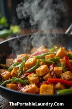 Spicy Tofu and Edamame Stir-Fry