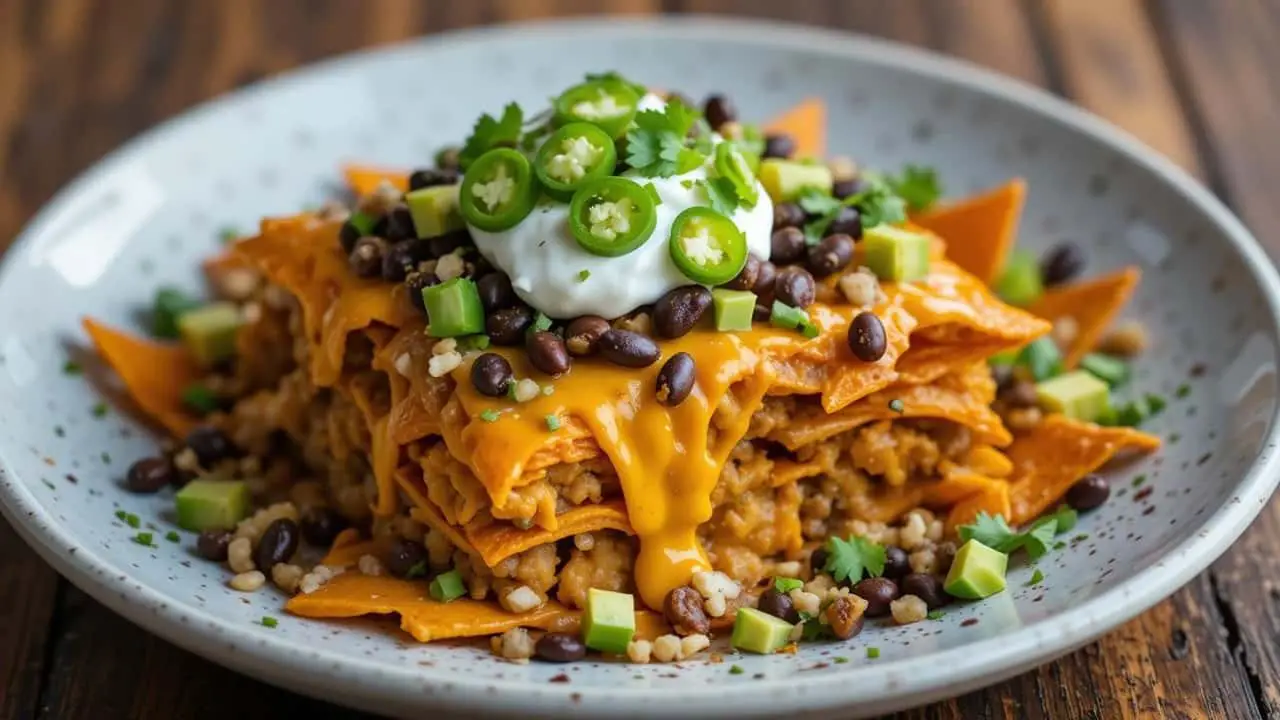 Sweet Potato Nacho Casserole dinner recipe-featured