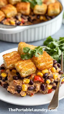 Vegan Southwest Tater Tot Hotdish-serving