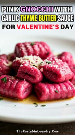 why you will fall in love with this Pink Gnocchi with Garlic Thyme Butter Sauce