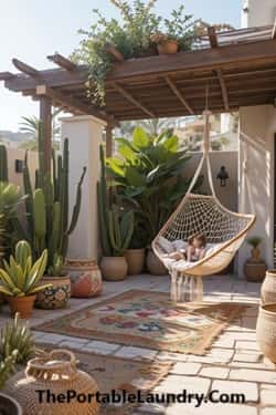 1. Desert-Meets-Tropical Patio