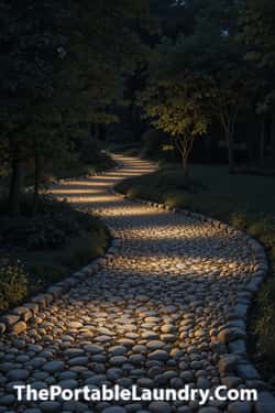 1. Glow-in-the-Dark Pebble Pathway