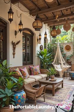 14. Travel-Inspired Boho Patio