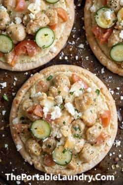 15. Greek Pita Pizzas