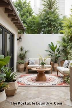 19. Geometric Boho Patio