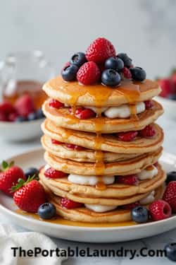 2. Breakfast-For-Dinner Protein Pancake Stacks