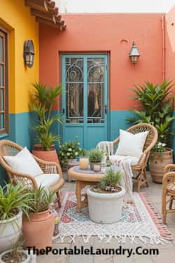 26. Color-Block Boho Patio