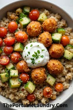 3. Mediterranean Chickpea Nuggets Bowl