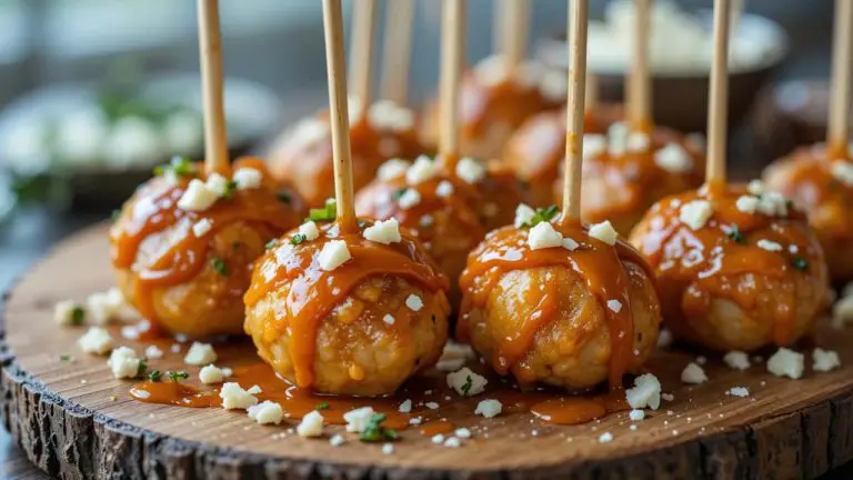 Blue Cheese Chicken Pops with Spicy-Sweet Honey Glaze-featured