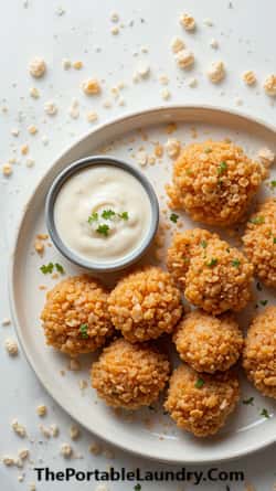 Cereal Crusted Chicken Nuggets-freshly served