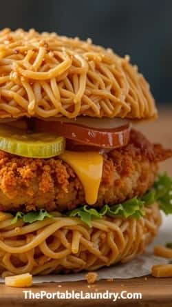 Chicken Katsu Ramen Burger - completed