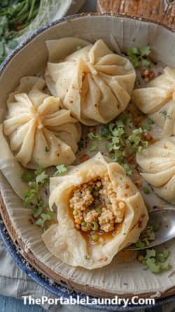 Chicken Lava Dumpling-served