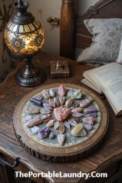 Crystal Grid Nightstand with Intuitive Arrangements