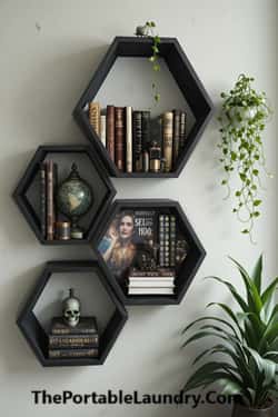 Floating Hexagon Shelves for Spell Books