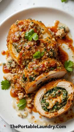 Indo-Italian Tikka Masala Stuffed Chicken Breast-completed