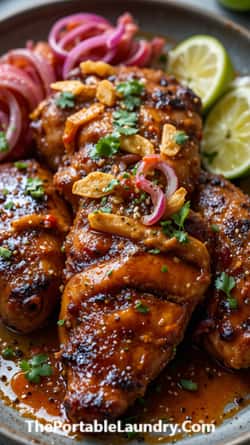 Korean-Peruvian Gochujang Pollo with Kimchi-Aji Verde Sauce-completed