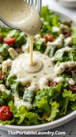 Low-FODMAP Caesar Dressing with Garlic-Infused Oil-served