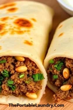 Middle Eastern Ground Beef Stuffed Flatbreads