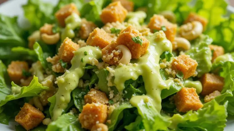 Non-Dairy Low Calorie Avocado Caesar Dressing Recipe-featured