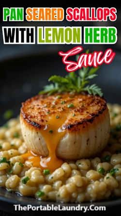 PAN SEARED SCALLOPS With Lemon Herb Sauce-completed