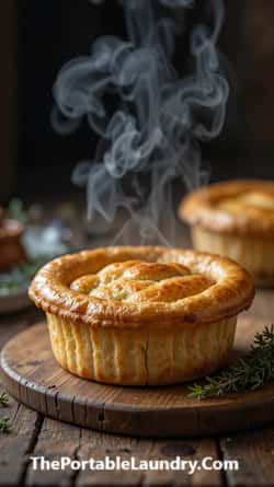 Savory Beef and Guinness Pie-served