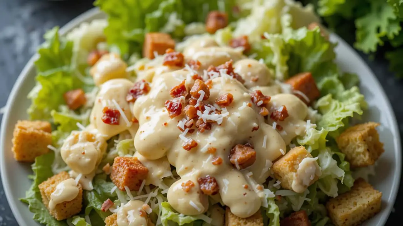 Smoky Keto Bacon Fat Caesar Dressing-featured