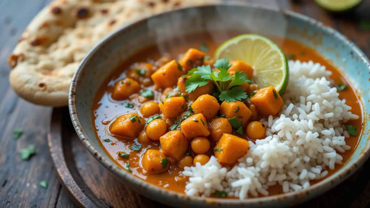 Sweet Potato and Chickpea Curry For Dinner-featured