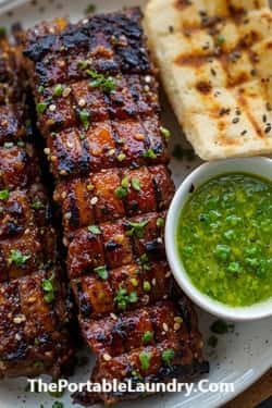 Tandoori Kalbi with Mint-Sesame Chutney