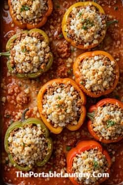 Tikka Masala Beef Stuffed Bell Peppers