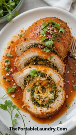 Ultimate Indo-Italian Tikka Masala Stuffed Chicken Breast-served