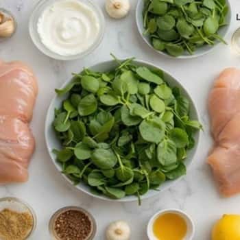 creamy chicken with spinach-ingredients