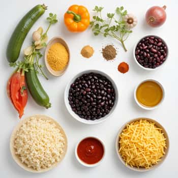 ingredients required to make veggie and bean enchiladas