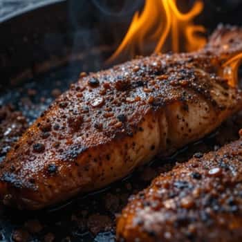 preparing the restaurant style blackened fish