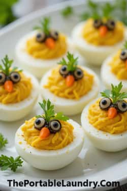 1. Deviled Egg Chicks with a Japanese Twist