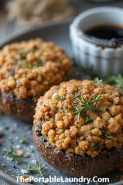 1. Porcini-Stuffed Portobello Mushrooms with Walnut Crust