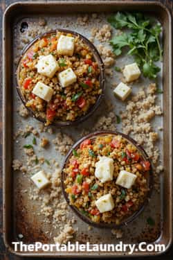 13. Mediterranean Quinoa-Stuffed Portobello Boats