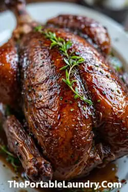 13. Tarragon-Champagne Glazed Roast Duck