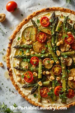 2. Mediterranean Spring Vegetable Tart with Whipped Feta Base