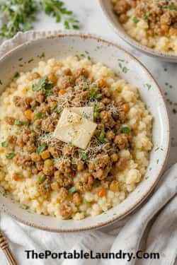 3. Keto Risotto with Spiced Ground Beef