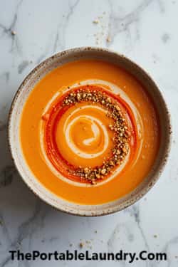 5. Roasted Carrot Soup with Harissa Cream