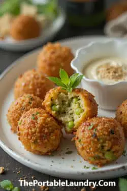 5. Spring Pea and Mint Arancini with Truffle Aioli